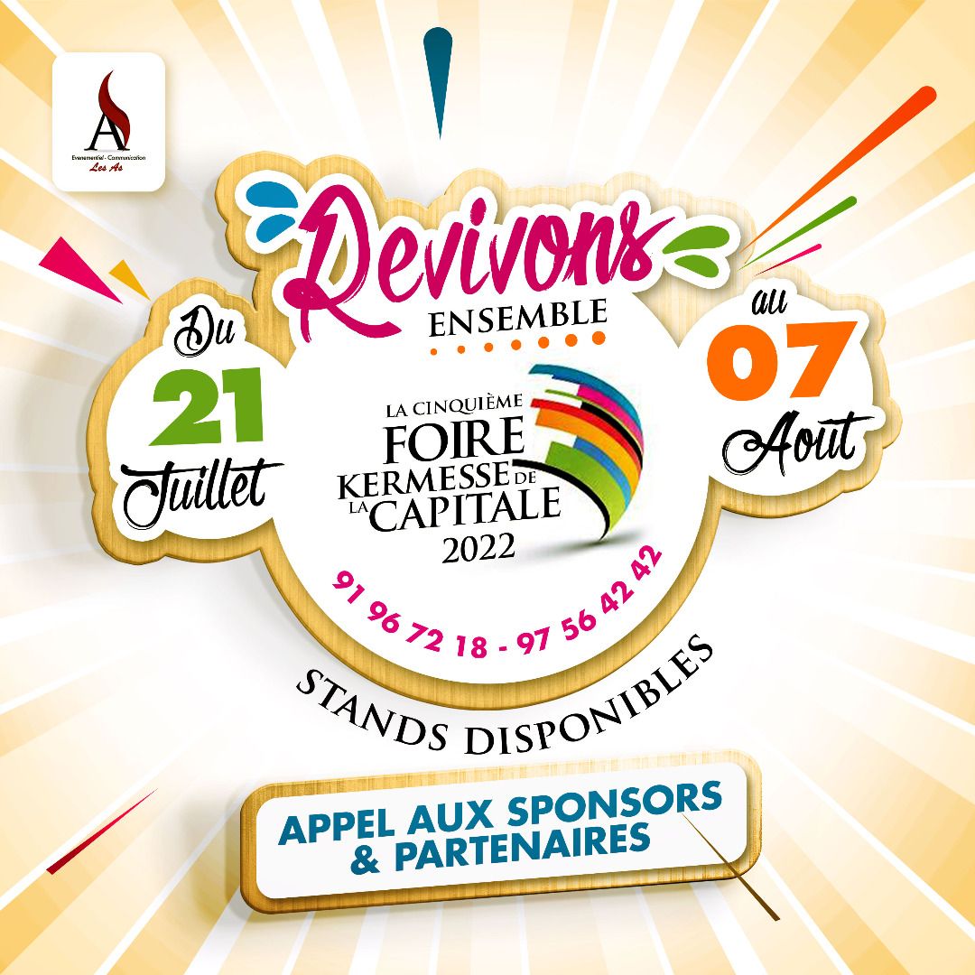 zeusreas's tweet photo. Cette année qu'il pleuve ou qu'il neige, la grande Foire qui annonce les différentes couleurs des vacances tiendra ses promesses. La Cinquième édition de " La FOIRE KERMESSE de la Capitale 2022 " c''est du 21 Juillet au 07 Août 2022. 

#TgTwittos #LesAs #FoireKermesseDeLaCapitale https://t.co/BTOrlUkJ0V