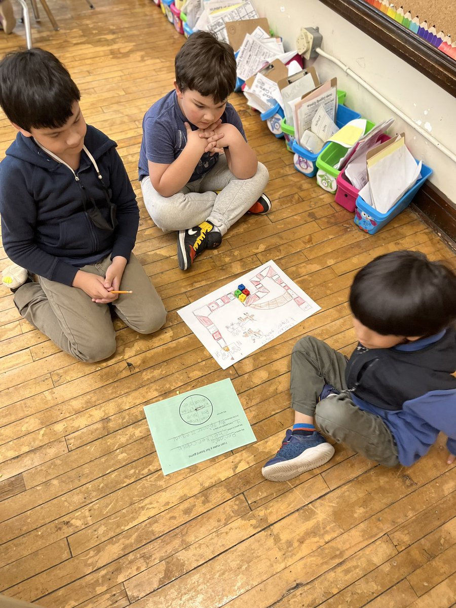 Playing our homemade board games and discussing #Probability!