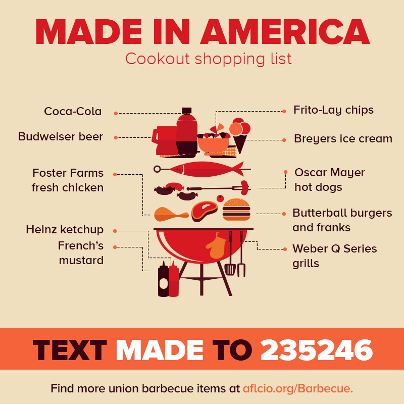 Local338's tweet photo. If you're having a Memorial Day BBQ this weekend, make sure it's #UnionMade! Shop these brands and support union workers in your kickoff to the summer season 😎☀️ https://t.co/6E3UYne4ie