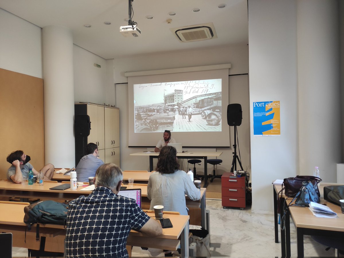 Port__Cities's tweet photo. .@chmais on "Between Class &amp; Nation: labour politics and the port of Thessaloniki during the Interwar" https://t.co/ZojaFJxe4V