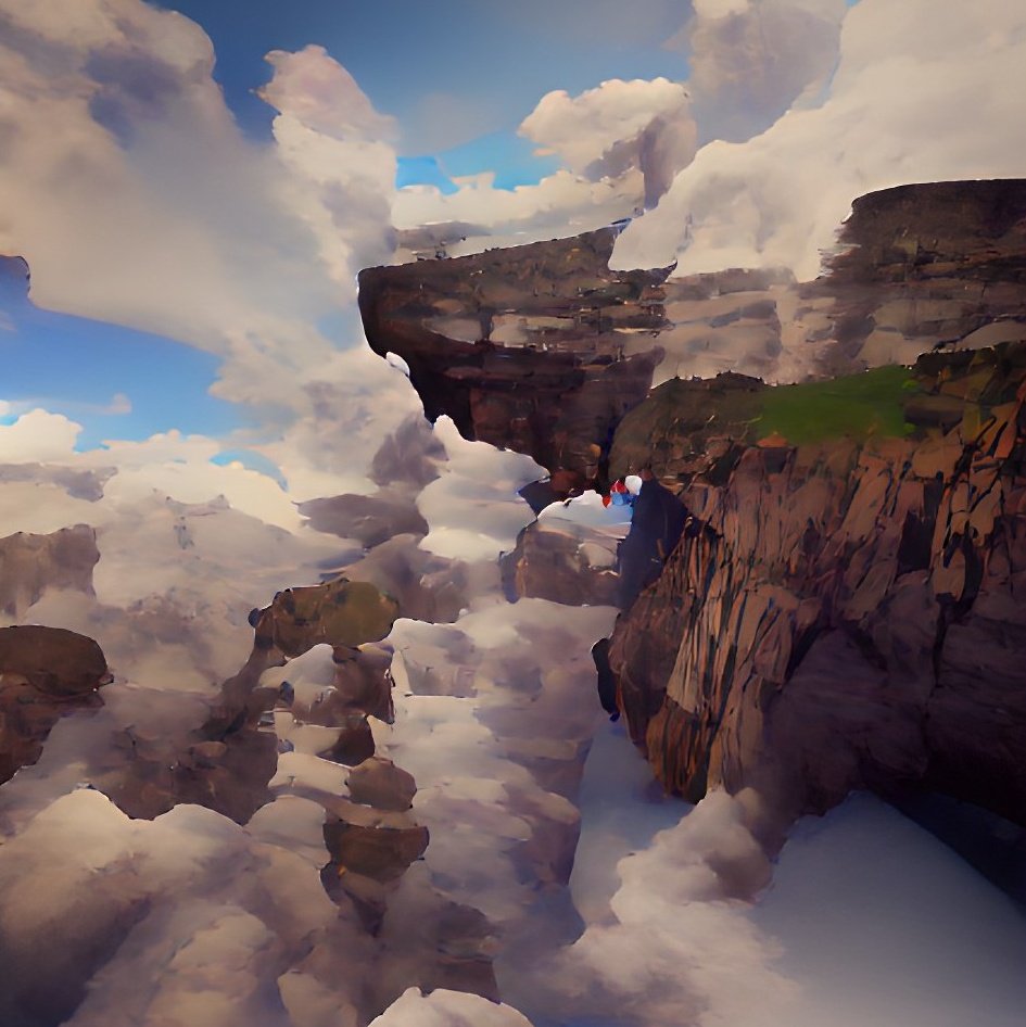 阿用こえ Pa Twitter 雲海に入る 少年漫画の 修行場っぽさある Dreambywombo Womboart Illustration Art Fantasyart Fantasy Conceptart Degitalart Generativeart Artificialintelligence Cliff Clouds イラスト ファンタジー 空想画