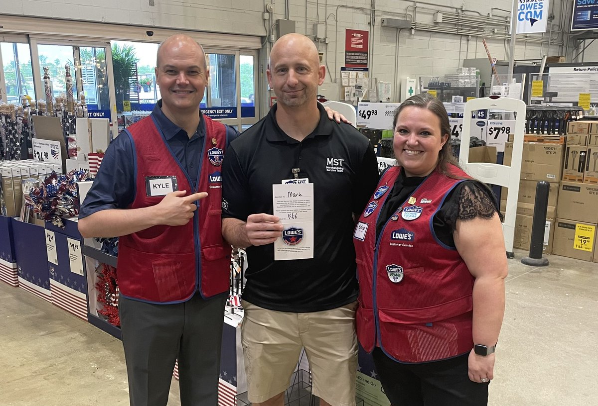Today we had a visit from <a href="/kplowery6b/">Kyle Lowery</a> and <a href="/BlueTeam_R21/">Lowe’s Region 21</a> . We were able to recognize two outstanding associates, Zuko and Mark! We are ready to Sell Stuff!!@NestorAndino1 <a href="/Jreeder47489571/">Jreeder</a> <a href="/BobbKell/">Bobby Kelley</a> <a href="/JamesHu63919876/">James Hudson</a> <a href="/RamanKakar/">Raman</a> <a href="/HorstNic/">Nic Horst</a> <a href="/ShawnMcpherson/">Shawn McPherson</a>