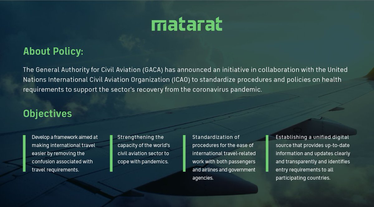 MATARAT_KSA's tweet photo. Easier international travel by removing confusion associated with travel requirements. ✈️
Know more about the harmonized air travel policy ..
#MATARAT https://t.co/MQbaIHSMqY