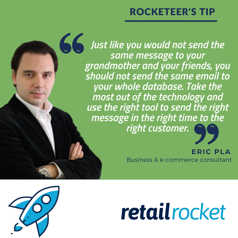 🚀 New Tip of the week by our crew

💡The key is to communicate always with every single customer by sending the right message at the best time and channel.

We are not talking about segmentation, it is about going one step further with AI personalization across the entire CJ