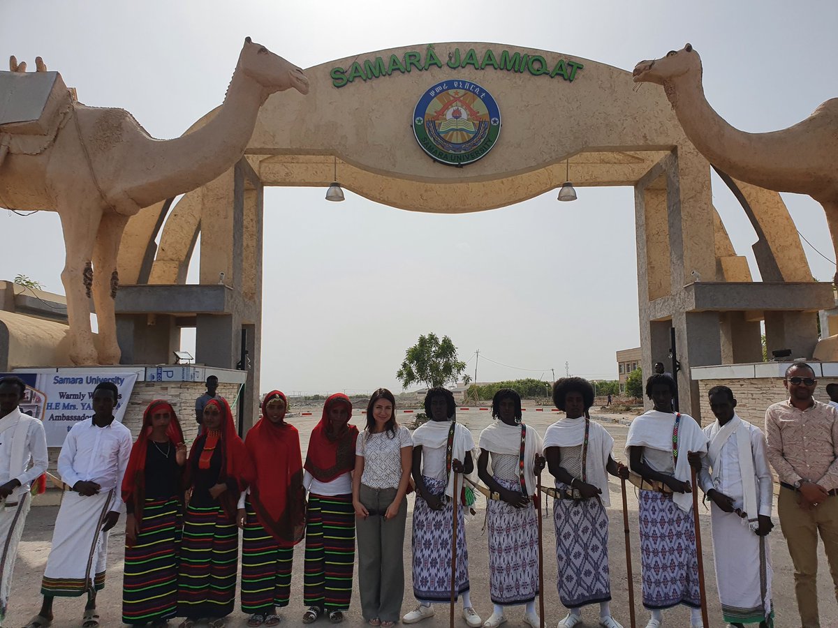 TC_AddisAbabaBE's tweet photo. Today Amb. Yaprak Alp visited Afar &amp; discussed ways to deepen cooperation between 🇹🇷 &amp; Afar together with Pres. Awol Arba &amp; Mayor Abdu Musa. 

During the visit a Cooperation Agreement in the field of education was also signed between @ETmaarif &amp; @SamaraunivEthio. https://t.co/uYccy3PWX9