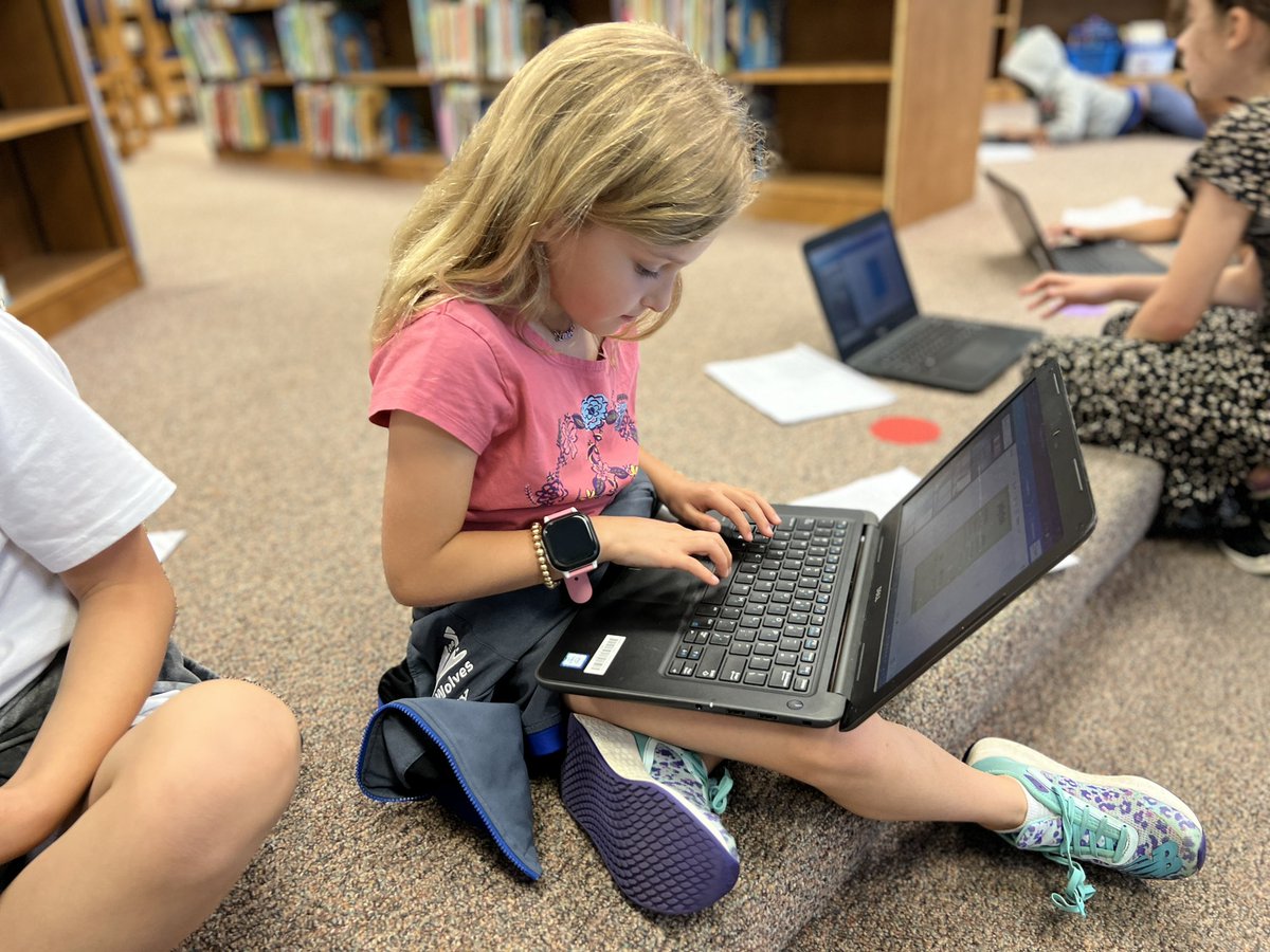Researchers hard at work designing their animal research in Canva. Eight year olds deep in the trenches of canva helping each other with design elements. It’s awesome! <a href="/FCPS_LIS/">FCPS Library Program</a>