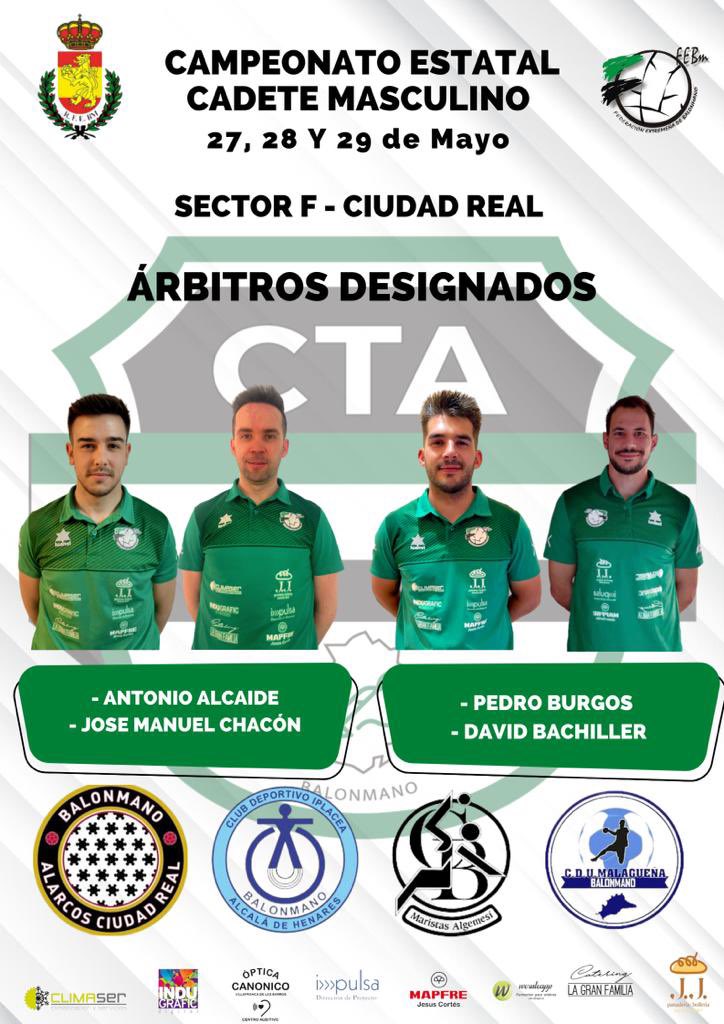 bm_cta's tweet photo. 🗒 DESIGNACIONES ✅

🎙 Presentamos las dos parejas extremeñas designadas para dirigir los encuentros del Campeonato Estatal Cadete Masculino (Sector F).

📆 Del 27 al 29 de Mayo
📍 Ciudad Real

Muchos aciertos compañeros❗️

#designacionescadetemasculino
#sectorF https://t.co/buCCs6V7Co