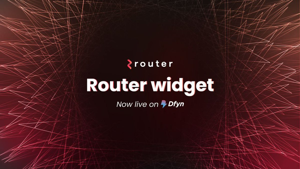 routerprotocol's tweet photo. Router Widget just got its first adopter! 🚀
We are elated to announce that Router Widget is now a part of the @_DFyn ecosystem 🌟
Read the thread to find out how Router Widget has helped Dfyn evolve into a cross-chain DEX 🧵👇
#RouterProtocol #Dfyn #RouterWidget
1\ https://t.co/hznrQk8KwI