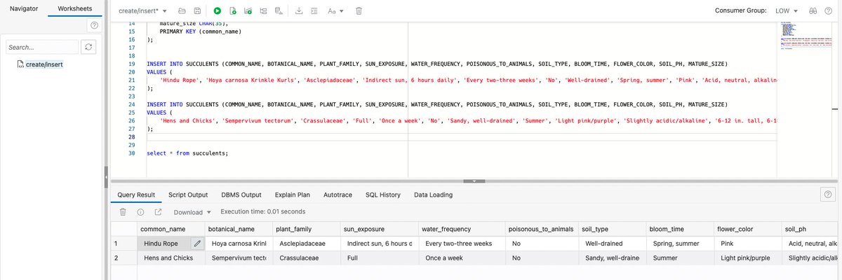 pilatesdev's tweet image. It's only my 1st week at Oracle & I'm already SO excited about what I'm going to be doing!!
I'm working with the Database Tools team on Oracle SQL Developer WEB 🥳 look how clean it is! and it's COMPLETELY FREE for users