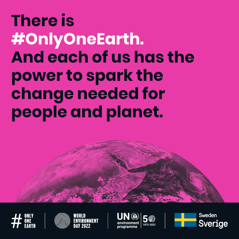 UNEP's tweet photo. 5 June is #WorldEnvironmentDay.
We have #OnlyOneEarth.
What are you doing to protect & restore it?
Share your Earth๐๐๐ Action Number โคต๏ธ