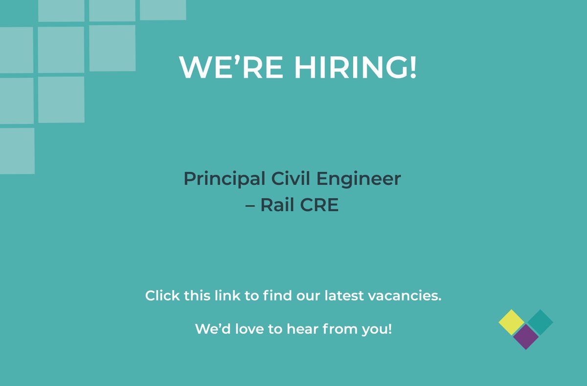Vextrix's tweet photo. We have another great opportunity to join our talented team, gain project experience and develop your career!#PrincipalCivilEngineer #NorthWest #RailContractorsResponsibleEngineer #Liverpool #Manchester #Rail #VextrixAllin #Career #CRE #GreatPlacesToWork
https://t.co/By3OihnUqK https://t.co/3assggGSAU