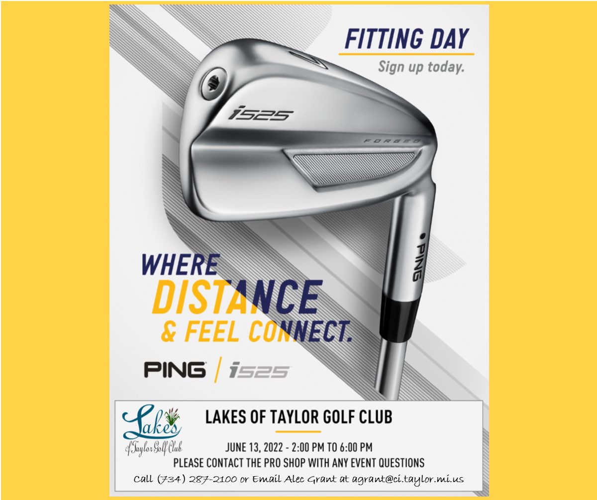 LakesofTaylor's tweet photo. Don’t miss out on this FREE club fitting opportunity! Monday, June 13th @LakesofTaylor 🏌️‍♀️🏌️‍♂️ https://t.co/OjJoV1KzoV