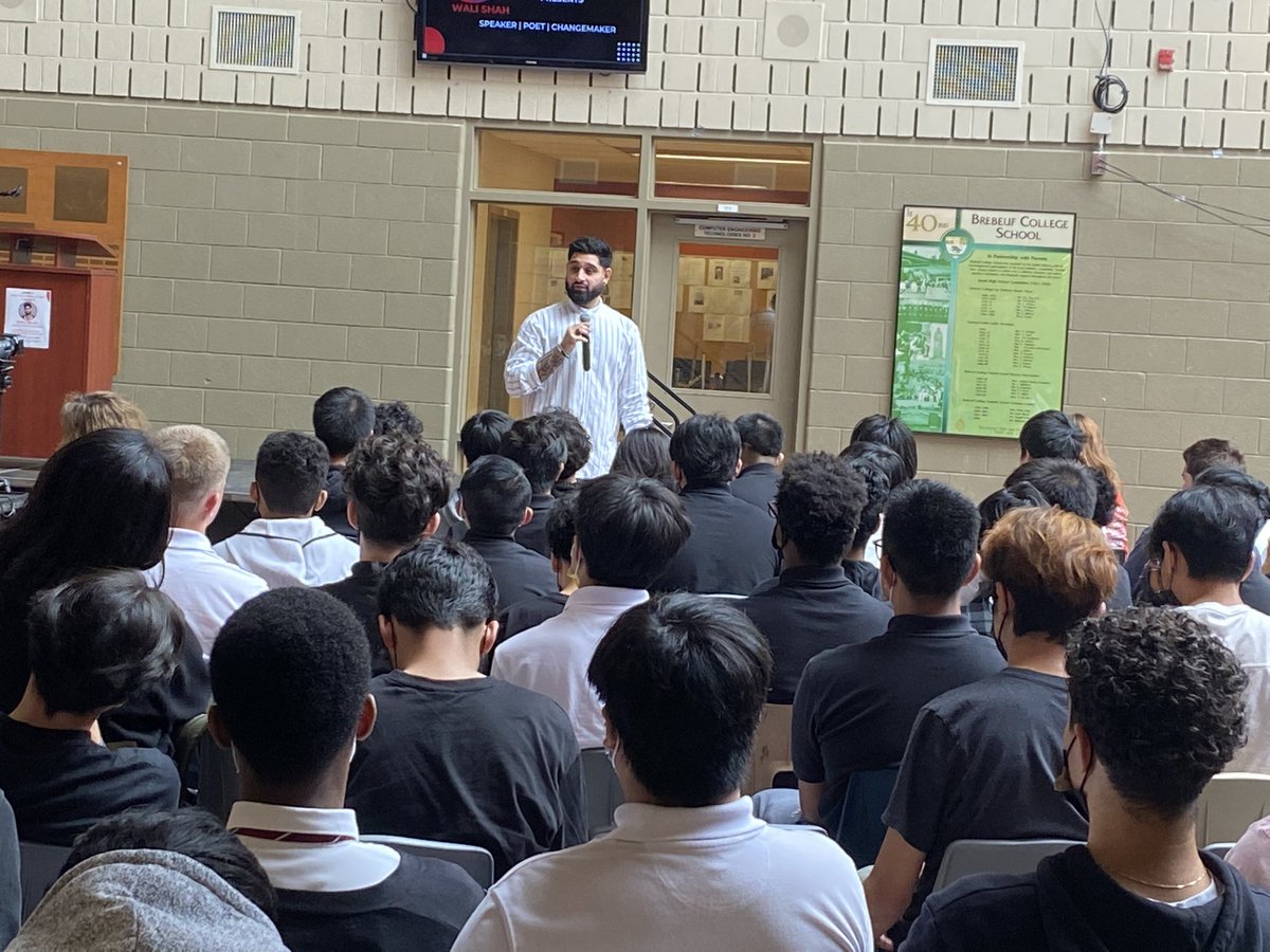 TCDSB_MH_Chief's tweet image. Celebrating a message of resilience in the face of adversity with #WaliShah #TCDSBStopTheStigma at Brebeuf College.