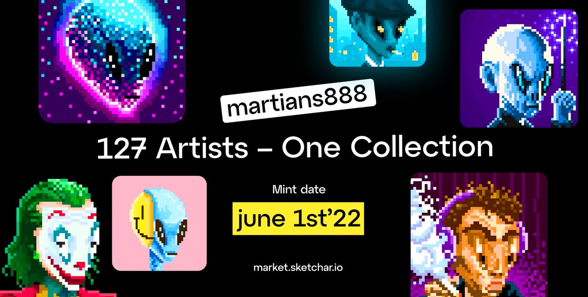 SKETCHARio's tweet photo. FRENS, MARTIAN NFT GIVEAWAY IS HERE! 👾

🕹️To Enter #NFTairdrop:
📢Follow @SKETCHARio &amp; @martians888
🦧Like, RT &amp; Tag 3 friends
👑Winners on June 1! #NFTGiveaway 
💰Leave your wallet

#sketchar #polygon #martians888 #NFTAirdrop #NFT https://t.co/xH5qi5R4a3