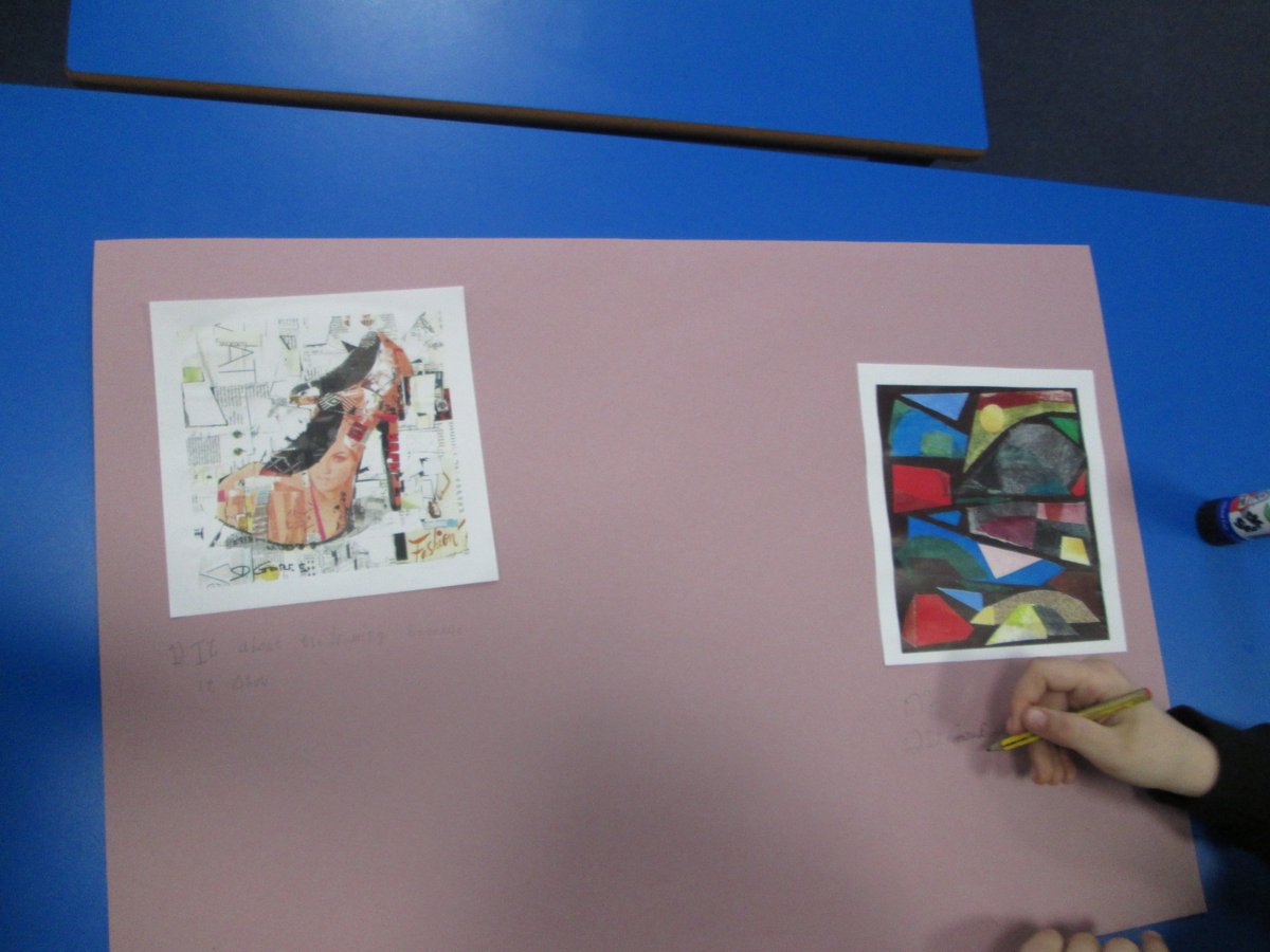 MrShahsClass's tweet photo. In our Art lesson, we are comparing the artwork of Derek Gores and Robin Brookes. We are focusing on the: lines, colours, textures, background and giving our own opinions. #Curiosity #Enthusiasm #Teamwork 
@WiderYps https://t.co/zYdRDRPzAM