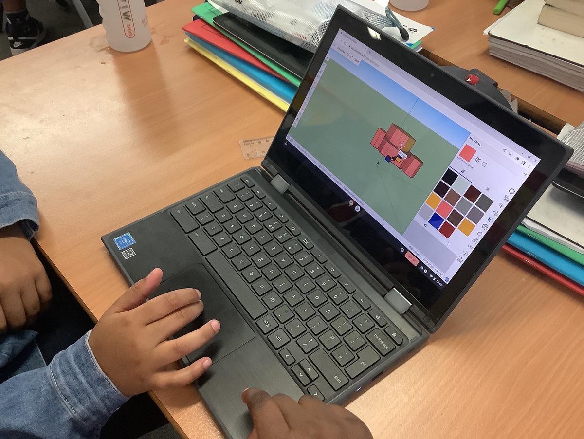 #Year5 Chestnut having been using SketchUp CAD design software to create a 3D art gallery and position, rotate and resize objects within the space.  Amazing to see what the children were able to achieve with this sophisticated software.
