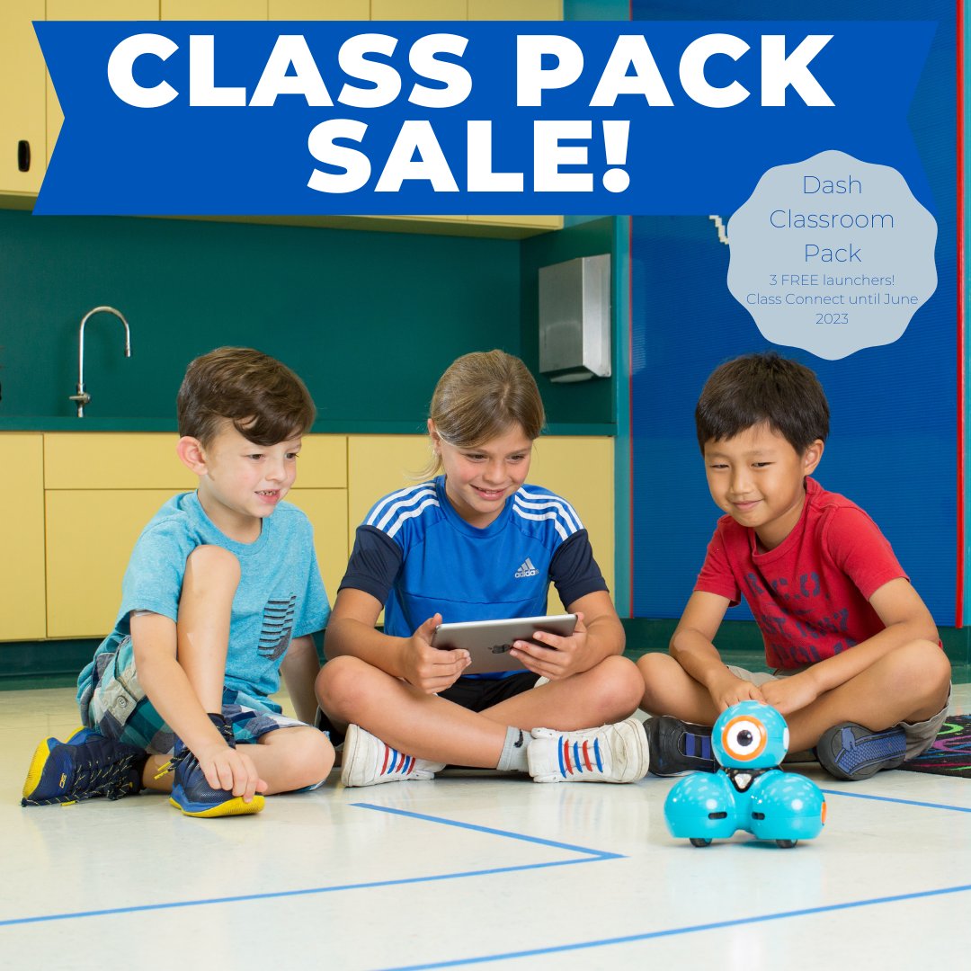 LOGICSAcademy's tweet image. The fun doesn't stop just because school is almost over! ✨ Keep your students engaged and learning through fun with our Dash Classroom Pack. For a limited time, get a FREE launcher with purchase! l8r.it/uALT
#LearntoCode #KidsLearnCode #Coding #EducationalToy