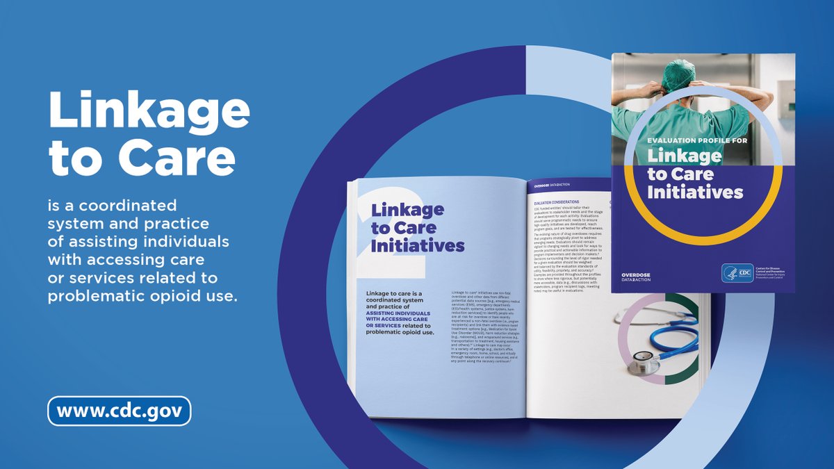 CDCInjury's tweet image. Learn more about our #OD2A Evaluation Profiles and how they can provide guidance on assessing linkage to care initiatives. 

Our resources can help improve your #overdose prevention programs and strategies. Discover more: go.usa.gov/xuGbx?cid=twit…