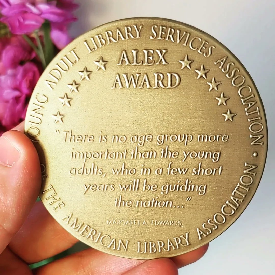 Thank you <a href="/ALALibrary/">American Library Association</a> for my Alex award, for books written for adults that also appeal to young adult readers 💛💛💛