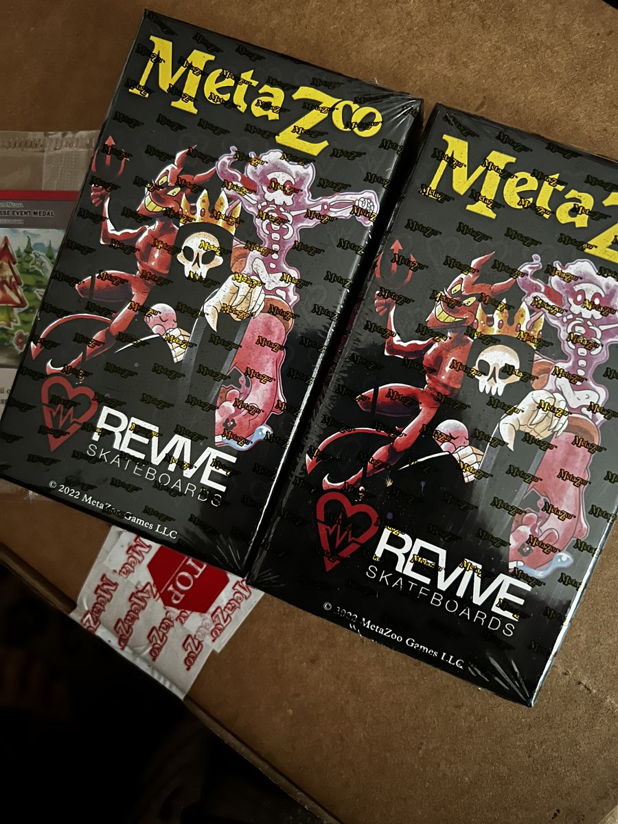 SJCCollectibles's tweet photo. We are cracking these bad boys open at 7PM CST over on Twitch! Mothman? Old Scratch?! A boat is a boat, but the mystery box could be anything. It could even be a boat! @MetaZooGames #metazoo #revive #mothman #wendigo #grimreaper #redghost #oldscratch #devil #nightfall https://t.co/pIwQ2COADr