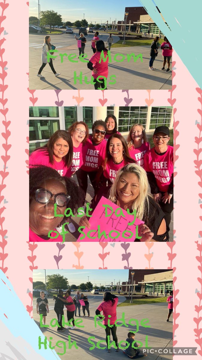 CounselorsLRHS's tweet photo. A group of moms volunteered this morning at both main entrances to give out encouragement and free “Mom Hugs!” We love our parents and community members! @misd_counseling @LakeRidgeEagles @LRHSEEDT 
@LRHSBASEBALL @LRChoirBoosters @LRHSBoysGolf @alltheway30 @LREAGLESTUCO https://t.co/ycewFw7k4N