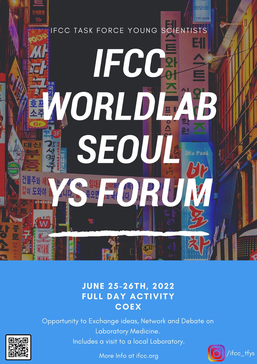 APFCB_LM's tweet photo. Register for the “IFCC Young Scientists FORUM” to be held just ahead of and in conjunction with the #WorldLab 2022 Congress in Seoul, Korea.
https://t.co/LCC7ubjRO2 https://t.co/1qYB5P9Phz