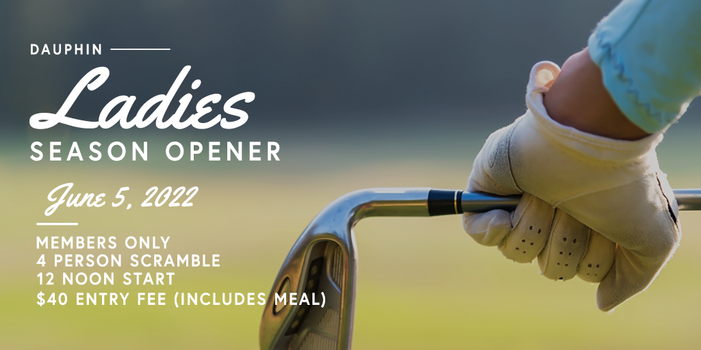 dauphingolf's tweet photo. The Dauphin Ladies Season Opener is coming up on June 5! The deadline for registration is June 3 and the entry fee is $40.

To register: 
•Use the sign up sheet in the clubhouse
•Phone the Pro shop 204-638-9400
•Email berthaadavis4@gmail.com
•Email donaleighl@hotmail.com https://t.co/aliFS8kmVH