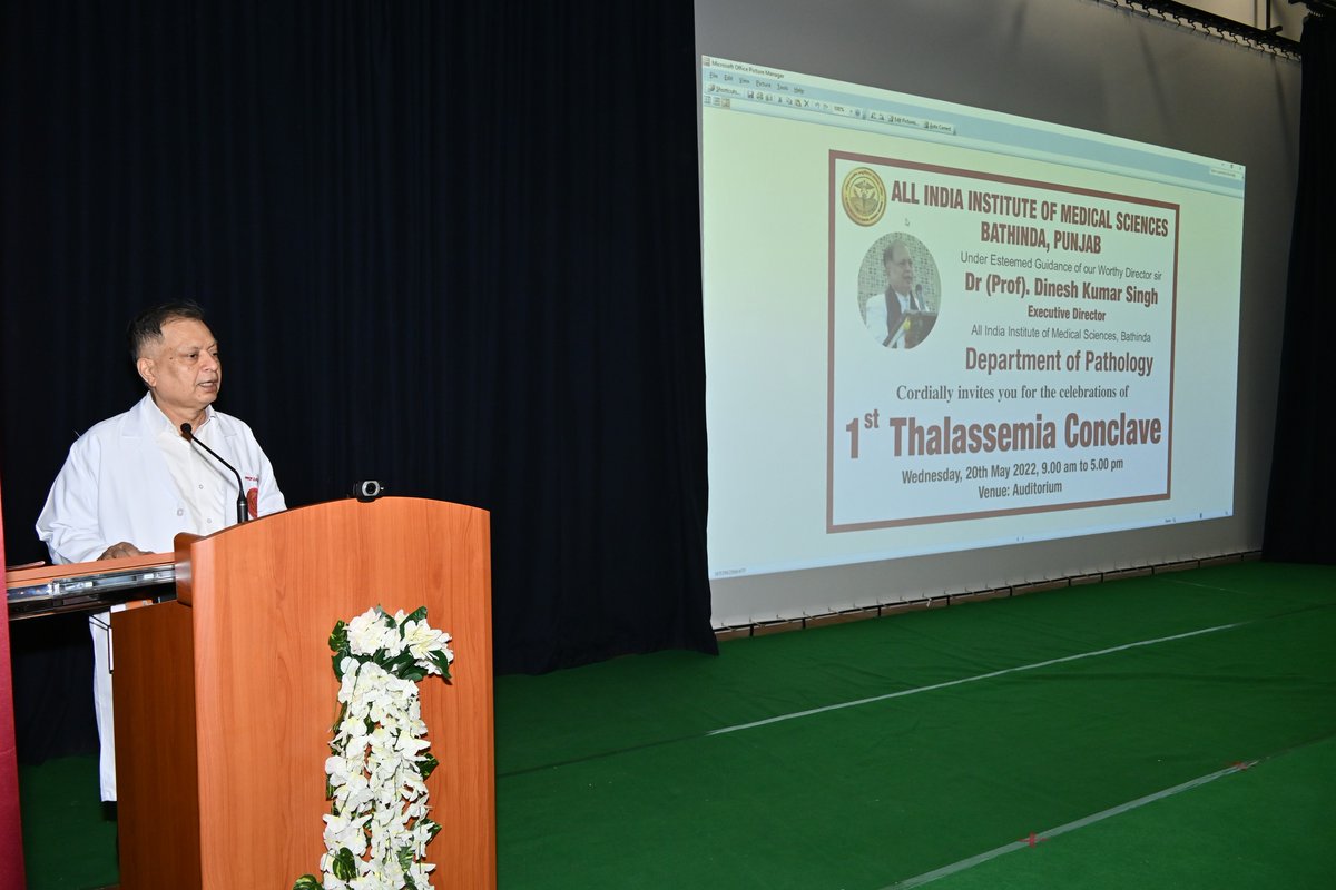AiimsBathinda's tweet photo. The Department of Pathology, All India Institute of Medical Sciences, Bathinda organized a First Thalassemia Conclave on 20th May 2022.

 #AIIMSBathinda #aiimsbathinda #departmentofpathology #Thalassemia #thalassemia https://t.co/rZeW1FAiIC
