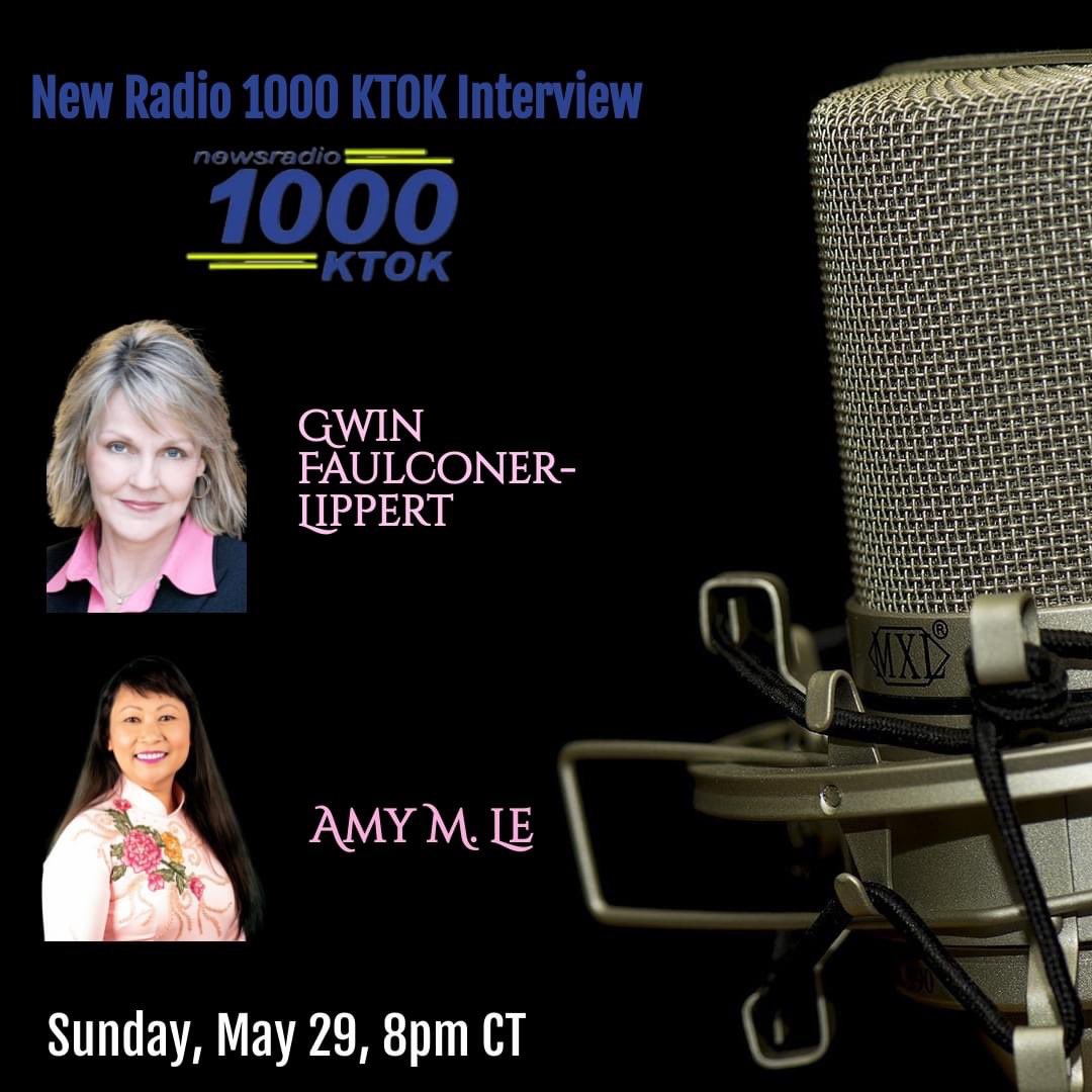 amy_m_le's tweet photo. I'm so excited to be invited back to KTOK 1000 AM News Radio with Gwin Faulconer-Lippert! Join us LIVE on Sunday, May 29 at 8pm CT
https://t.co/2vlos2oZoM
#AAPIHeritageMonth #MemorialDay #freedom
#KTOK #newsradio #aanhpi #author #women https://t.co/fr5qk6JAon