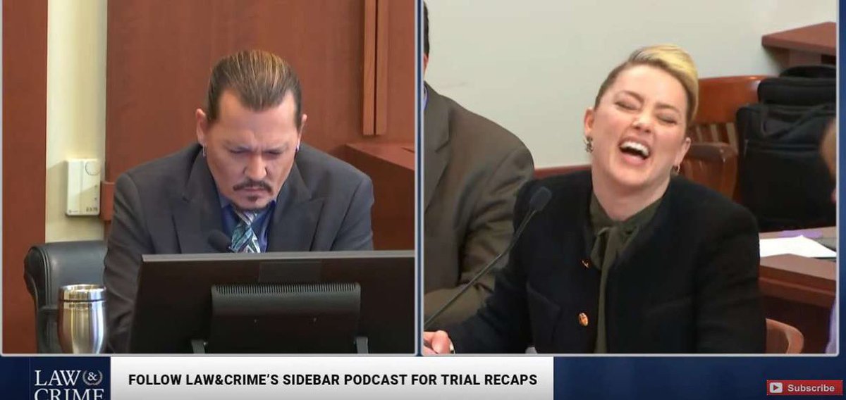 LisaRed75214423's tweet photo. ‘I’m not sitting in this court room smiling and sniggering’ …. this you?#JohnnyDeppAmberHeardTrial #DeppVsHeard #DeppHeardTrial https://t.co/87go4fLpSV