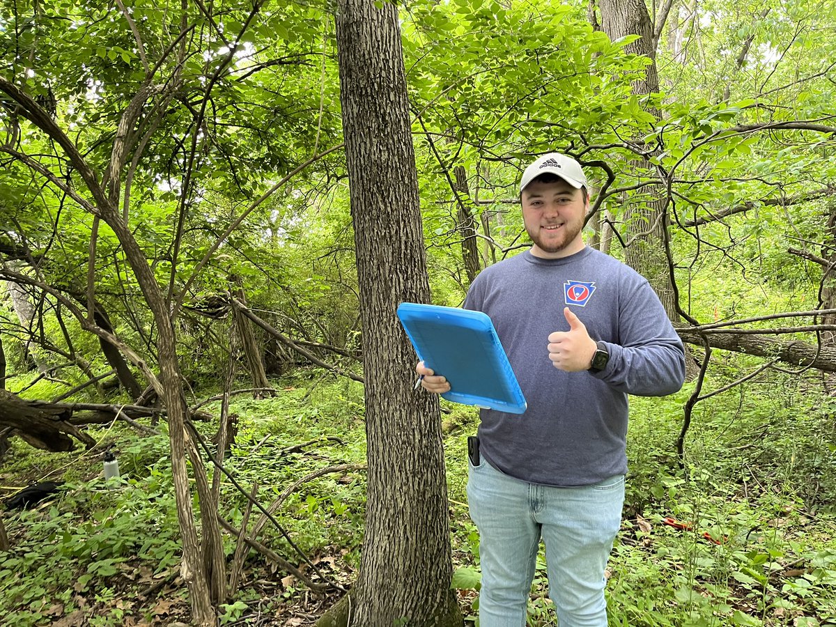 LVCEnvi's tweet image. Rylan Brooks (ENVI ‘23) is working with Dr Becker this summer.  Here he is collecting data on the forest understory. #LVCEnvi #LVCResearch