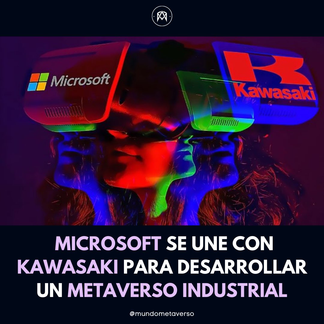 metaplain_co's tweet photo. @Microsoft anunció el pasado martes que Kawasaki usará el “metaverso industrial” en sus fábricas para ayudar a producir robots. https://t.co/rU9MGt0SiI