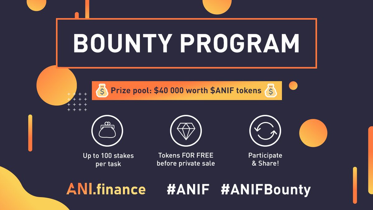 Ani_Finance's tweet photo. We will UPDATE this thread with new tasks/links. Stay tuned ⬆️ to keep up with new #ANIFBounty opportunities and earn some $ANIF.

When completed a task, don’t forget to send proofs here: https://t.co/pBmmvUQKnT

9/ https://t.co/yWqib7OCys