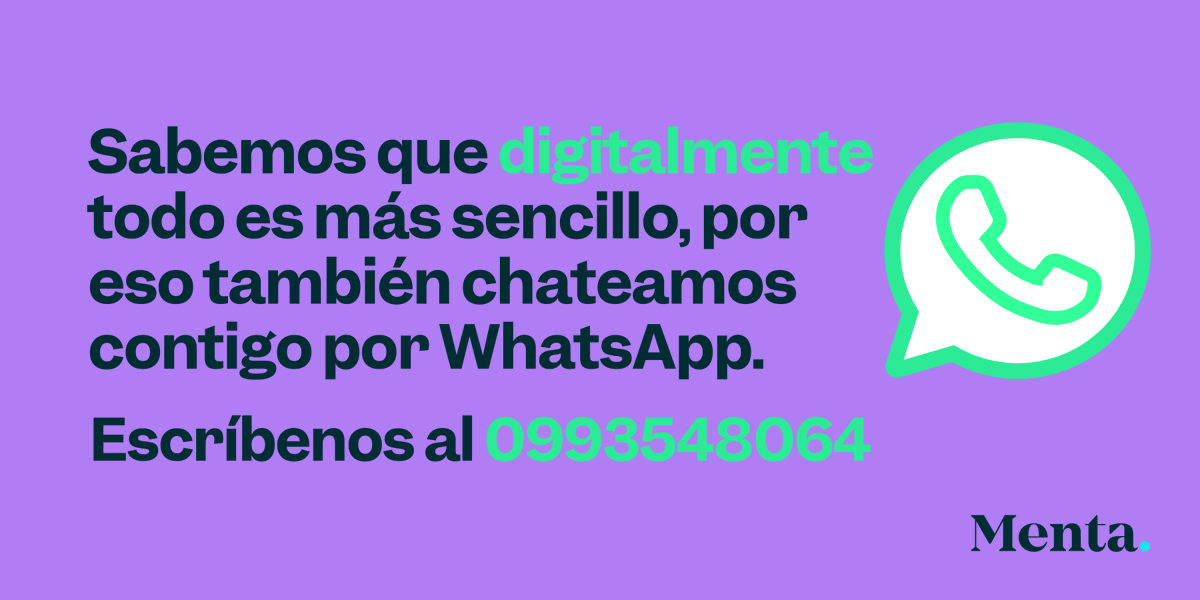 mentaseg's tweet photo. A veces es más fácil simplemente mandar un WhatsApp, así que te dejamos el nuestro para que nos escribas cuando quieras. 📲 https://t.co/tETsrss1w4

#Menta #TuMatchDeSeguro #Seguros https://t.co/RrmswMHOFb