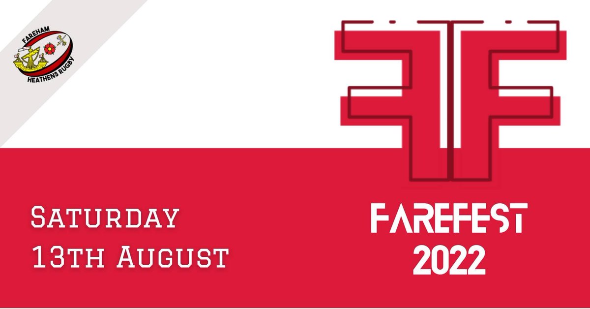 HampshireRFU's tweet photo. Fareham Heathens RFC event
FAREFEST 6 a side touch tournament £50 a team.
Saturday 13th August - follow the link to the event to Register

https://t.co/HUDZHygfnX https://t.co/k3aAdZFG9c