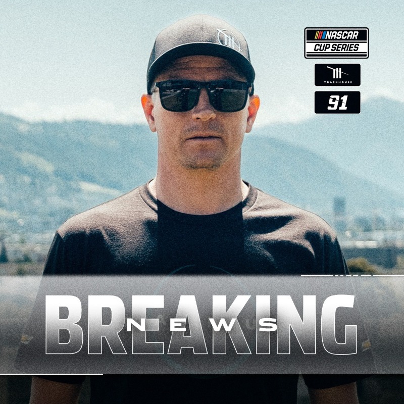 NASCAR's tweet photo. The Iceman is coming! 🧊

Kimi Raikkonen will race for @TeamTrackhouse's @THProject91 in the NASCAR Cup Series at @WGI!