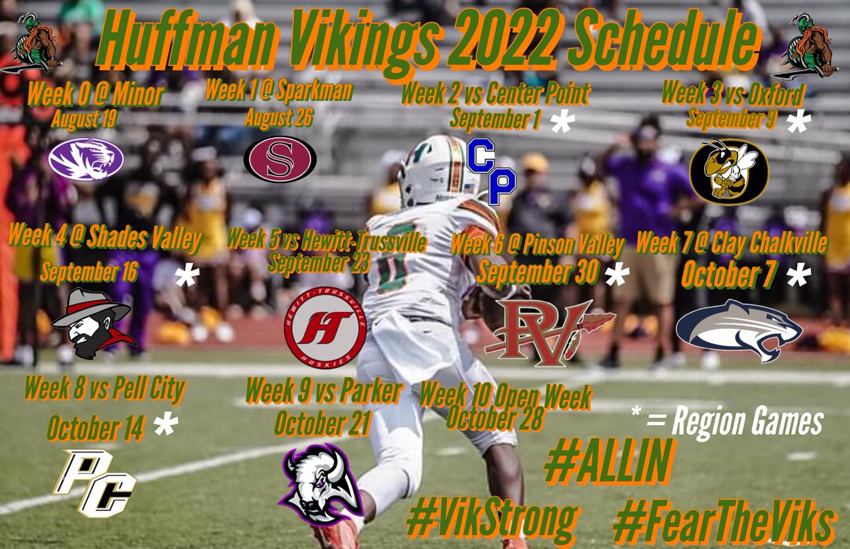 2022 Schedule #VikStrong #ALLIN #FEARTHEVIKS <a href="/CoachMarlonBush/">Marlon Bush</a>