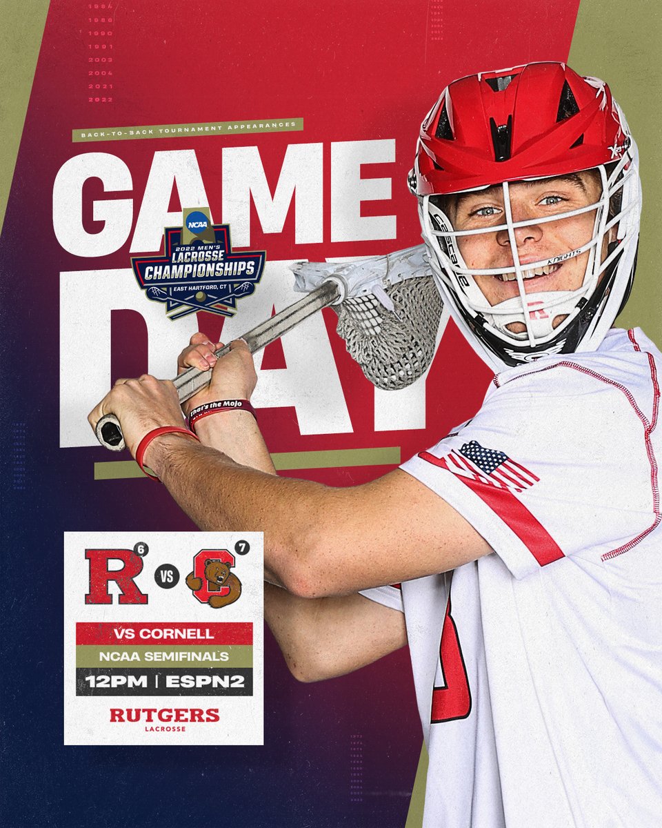 𝐅𝐈𝐍𝐀𝐋 𝐅𝐎𝐔𝐑 𝐆𝐀𝐌𝐄 𝐃𝐀𝐘!

#RUMLax faces Cornell in the Semifinals at noon with a berth in the National Championship Game on the line!