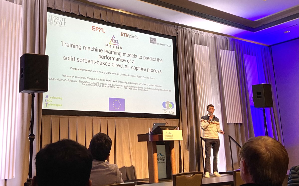 sgarclopez's tweet photo. This week the @HWU_RCCS team @HeriotWattUni is presenting work  from the ACT-funded PrISMa project at @FOA_14th in Colorado. A fantastic experience and Conference! #ccs #adsorption #CarbonCapture #netzero https://t.co/YUxNVqKPkV