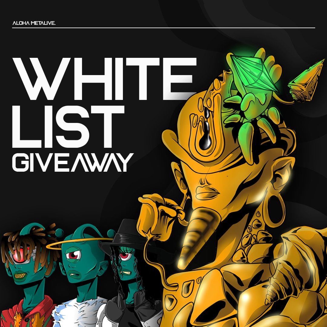 Aloha Meta Live (@alohametalive) on Twitter photo 🎆 WHITELIST GIVEAWAY 🎆
#WhitelistGiveaway is here. Let's start the hype! 🥳🎊🙌
✅ Follow
<a href="/Alohametalive/">Aloha Meta Live</a>
✅ Join our discord
✅ Retweet & tag 3 friends to join
🎁 20 winners will receive <a href="/Alohametalive/">Aloha Meta Live</a> #NFTs #Whitelist 🙌🙌 🎆 WHITELIST GIVEAWAY 🎆
#WhitelistGiveaway is here. Let's start the hype! 🥳🎊🙌
✅ Follow
<a href="/Alohametalive/">Aloha Meta Live</a>
✅ Join our discord
✅ Retweet & tag 3 friends to join
🎁 20 winners will receive <a href="/Alohametalive/">Aloha Meta Live</a> #NFTs #Whitelist 🙌🙌