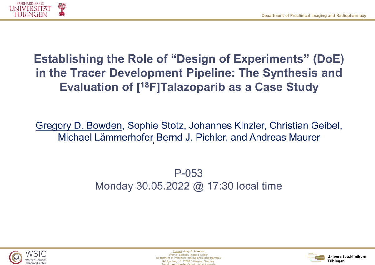 WSIC_Tuebingen's tweet photo. Happy to take part in #iSRS2022 @SocRadiophSci symposium! Take a look at posters from Greg @gregdbowden and Jonathan at the poster session today, 17:30! #microfluidics #radiosynthesis #radiochemistry #tracer #design @CoE_iFIT @maur3ra @LightWsic @uktuebingen @MedTuebingen https://t.co/3GOtrejSqT
