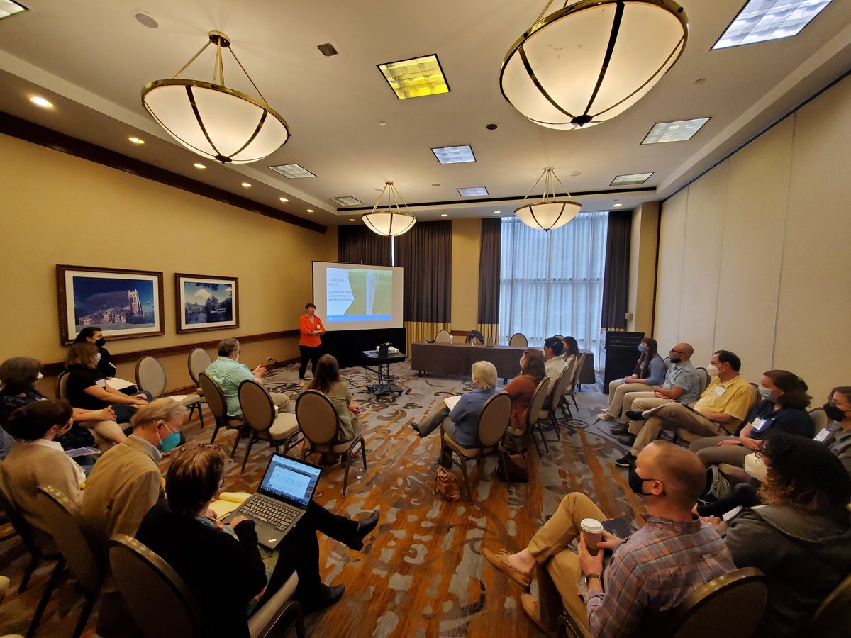 ChooseCleanH2O's tweet photo. A full crowd this morning to learn about @chesapeakebay's forest buffer work and effective strategies to incentivize streamside landowners to plant buffers on their property. #CleanWater22 https://t.co/fGXjCVunc8