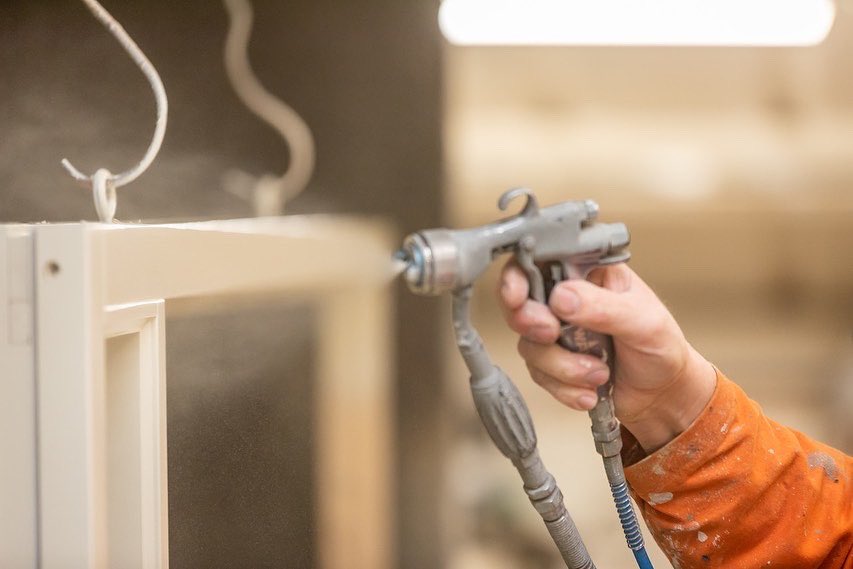 Did you know we have our own in house spraying department, which gives us full quality control.. using only the best @teknospaints    System. #quality #wood #woodenwindows #woodendoors #bespoke #fenestration #construction
