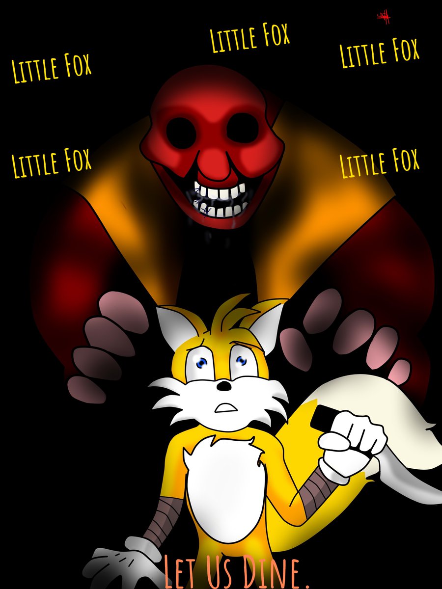 Pixilart - Scared Sonic and Ray(Starved Eggman) by CutelittleUwU