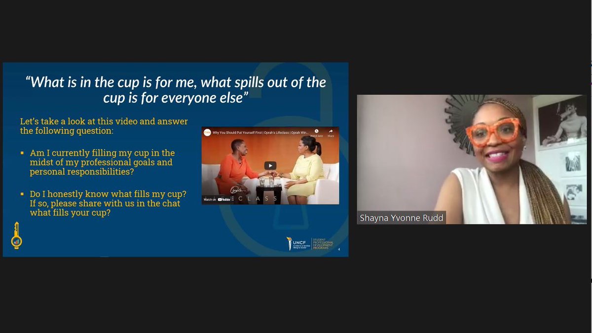 UNCF's tweet photo. In our first round of breakout sessions we hear from Shayna Yvonne Rudd (@ShaynaRudd) on the "Keys to Mental Health &amp; Stress Management". #UNCFSLC #Wegotthekeys🔑 https://t.co/RP26u3TCzR