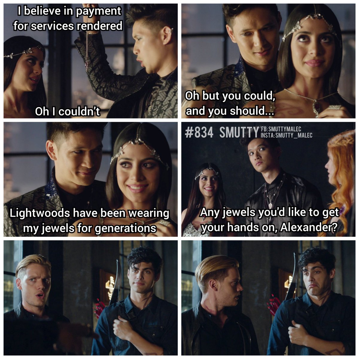 MalecSmutty's tweet image. #834 Those family Jewels 👅

#shadowhunters #shadowhunterstv #malec #aleclightwood #magnusbane #matthewdaddario #mattdaddario #harryshumjr #shumdario #SaveShadowhunters #shadowhunterslegacy