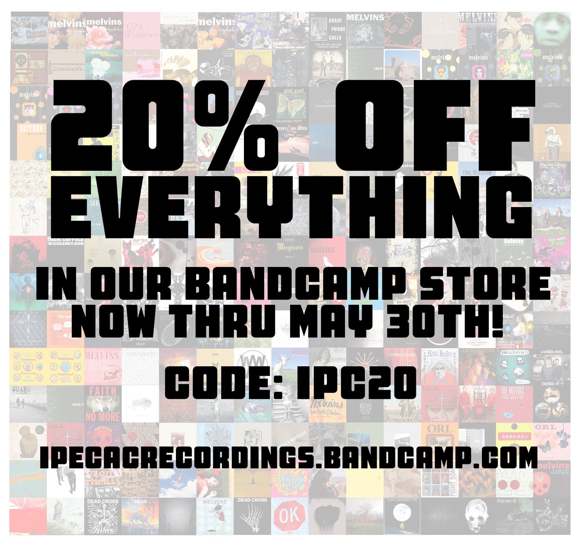 IpecacRec's tweet photo. Need some new music for your BBQ this weekend? Get 20% OFF EVERYTHING now through May 30th in our BANDCAMP store!

Use code: IPC20 at checkout

https://t.co/nwmitHNElg https://t.co/NLiIzcym2x