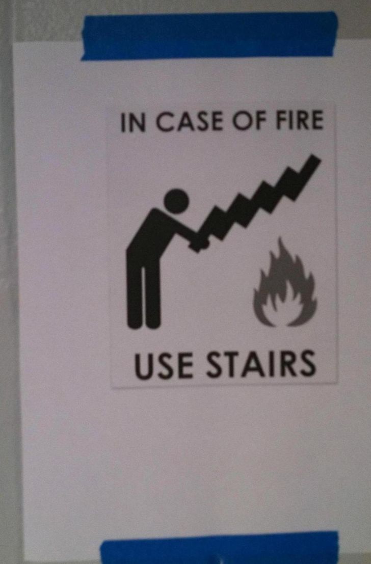 Just pick up them stairs and whack that fire #SaveLives