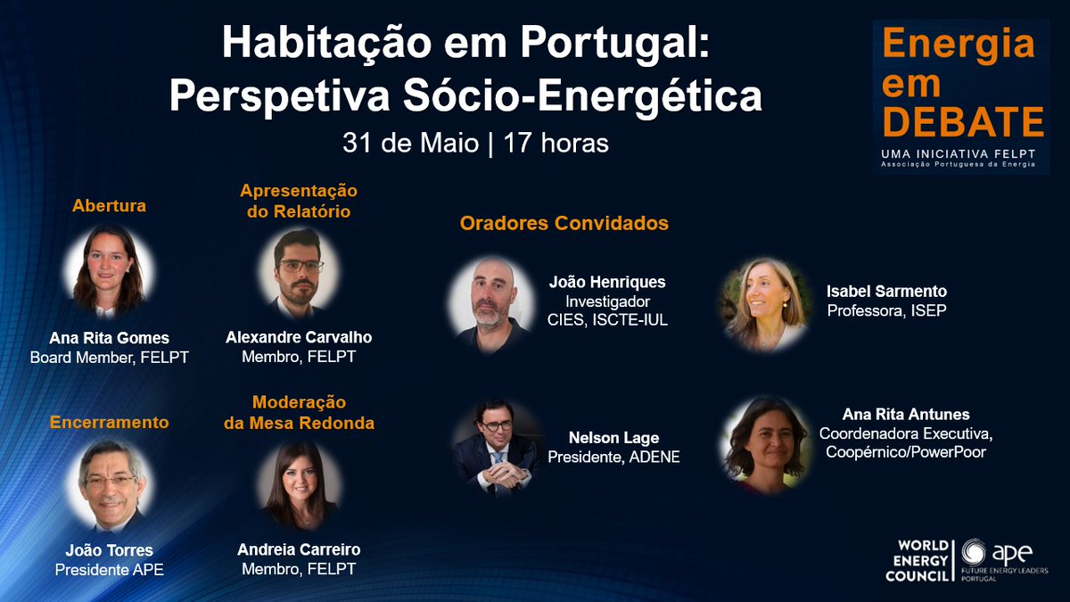 Mais um painel incrível no energia em debate! 👏"Habitação em Portugal - Perspectiva Sócio-Energética" será o próximo evento online, no dia 31 de Maio➡️Inscrições em us06web.zoom.us/webinar/regist… <a href="/APEnergia/">Associação Portuguesa da Energia</a>