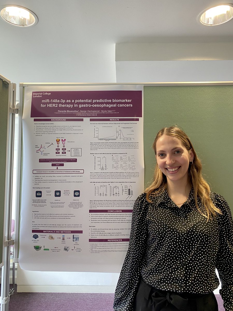 FlorMousoullou's tweet photo. Officially done with project 1😁 Posing as a proud MRes Cancer Biology student in front of my first scientific poster💪🏼 #MresCB #imperialcollegelondon https://t.co/c3bg4BSsUM
